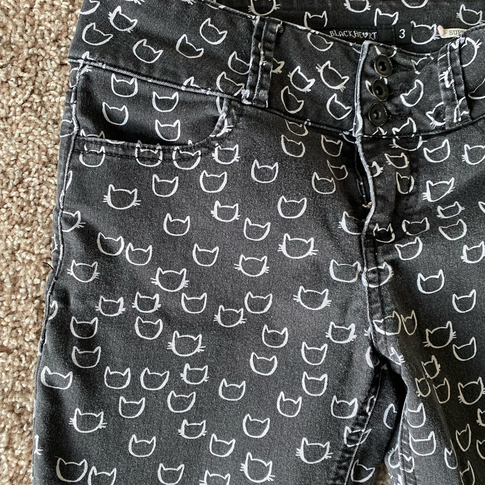 Blackheart Cat Print Jeggings